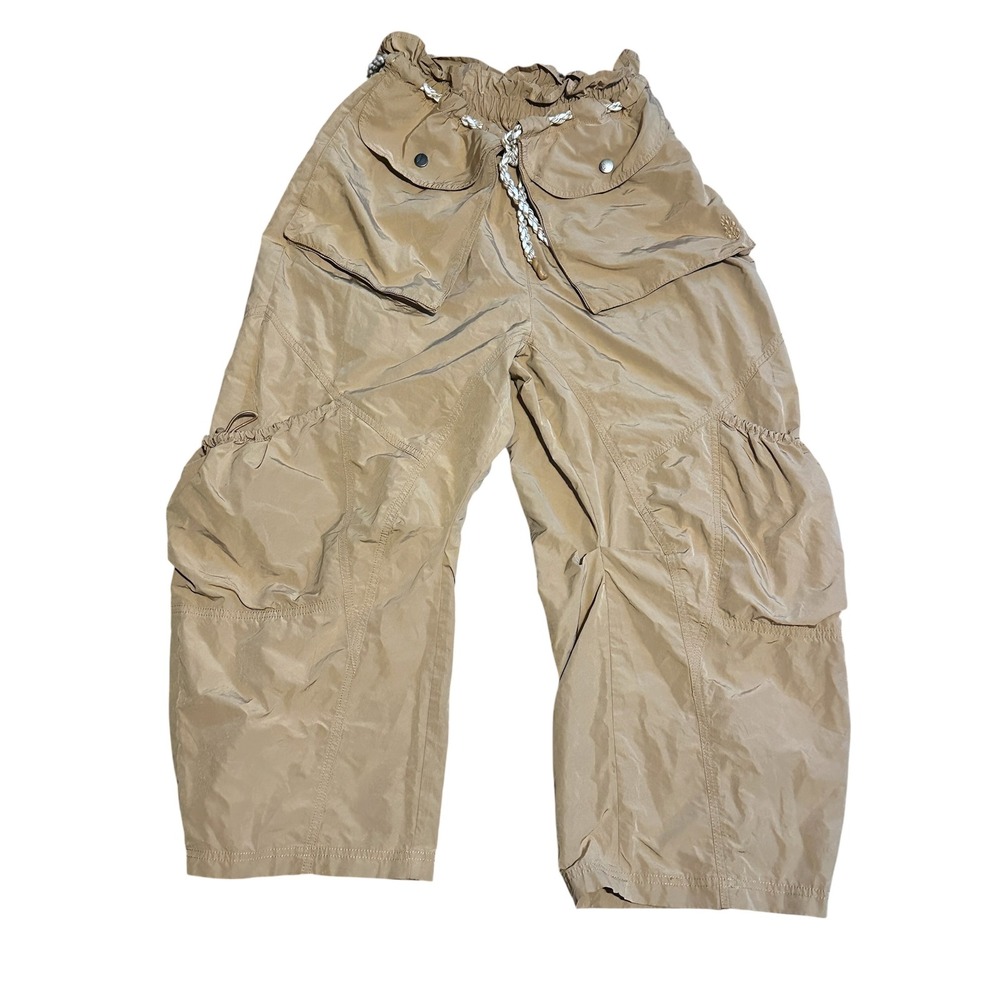 Free People Movement Tan Parachute Cargo Pants XS Khaki Wide Leg Gorpcore